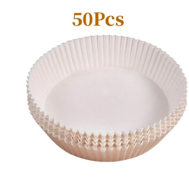 50/100 Stück, Einwegpapiereinlagen für Heißluftfritteusen, Einwegeinlagen für Heißluftfritteusen, antihaftbeschichtete Backpapiere für Heißluftfritteusen, runde Papiereinlagen für Heißluftfritteusen, antihaftbeschichtetes Pergamentpapier zum Backen, Braten, Mikrowellen, Küchenzubehör, Werkzeuge
