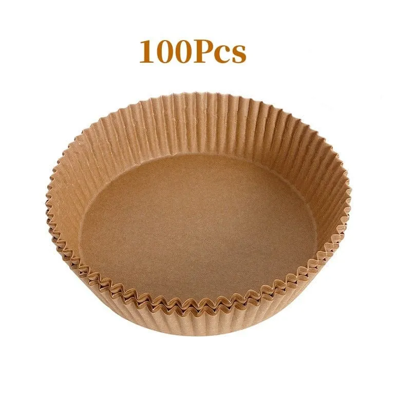 50/100 Stück, Einwegpapiereinlagen für Heißluftfritteusen, Einwegeinlagen für Heißluftfritteusen, antihaftbeschichtete Backpapiere für Heißluftfritteusen, runde Papiereinlagen für Heißluftfritteusen, antihaftbeschichtetes Pergamentpapier zum Backen, Braten, Mikrowellen, Küchenzubehör, Werkzeuge