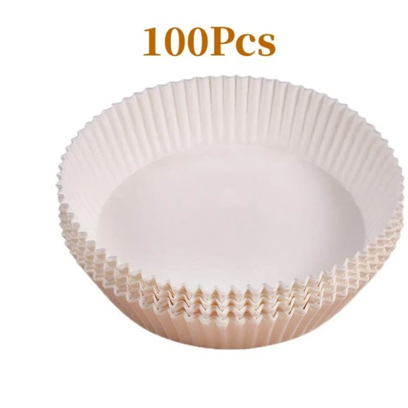 50/100 Stück, Einwegpapiereinlagen für Heißluftfritteusen, Einwegeinlagen für Heißluftfritteusen, antihaftbeschichtete Backpapiere für Heißluftfritteusen, runde Papiereinlagen für Heißluftfritteusen, antihaftbeschichtetes Pergamentpapier zum Backen, Braten, Mikrowellen, Küchenzubehör, Werkzeuge
