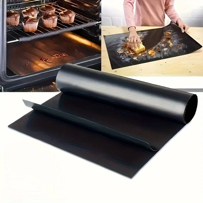 1 Stück, Ofenmatte, Ofeneinlage für den Boden des Ofens, wiederverwendbare Ofenmatte zum Aufkleben, Backmatte, Grillmatte, Grillzubehör, geeignet für Elektroherd, Gasherd, Toaster, Grill, Küchenzubehör