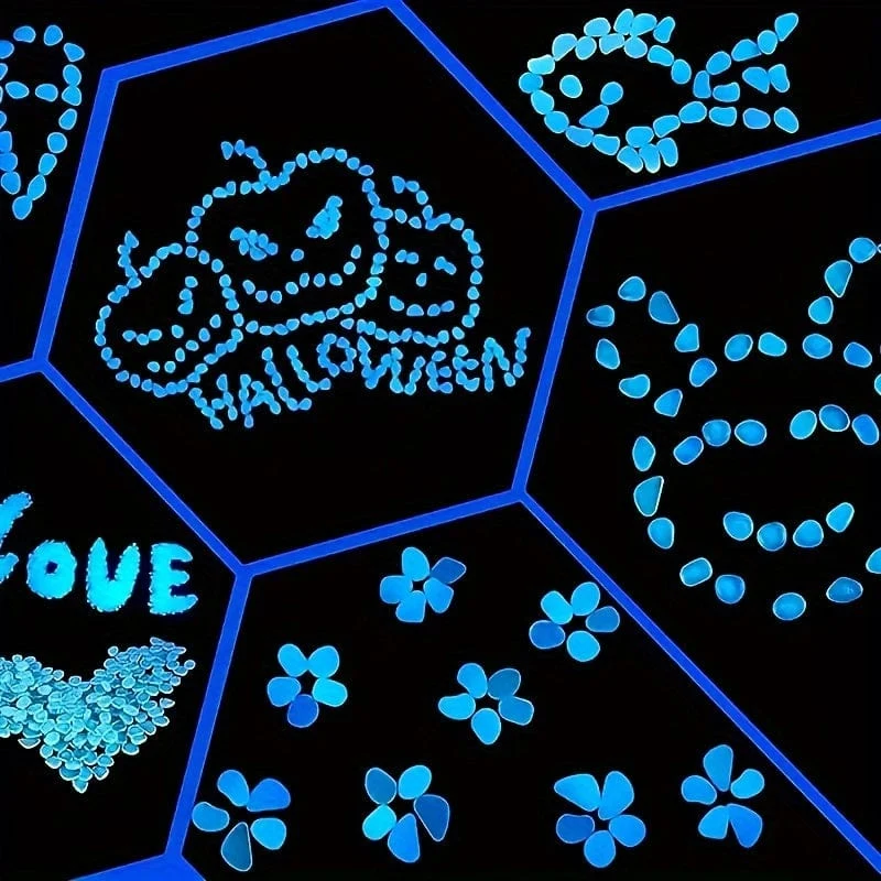 100 Stück/Beutel leuchtende fluoreszierende Steine, im Dunkeln leuchtende Steine, DIY-Außendekoration für Aquarium, Garten, Bonsai, Weg, Aquarium und Blumentopf, Party- und Festivaldekorationen