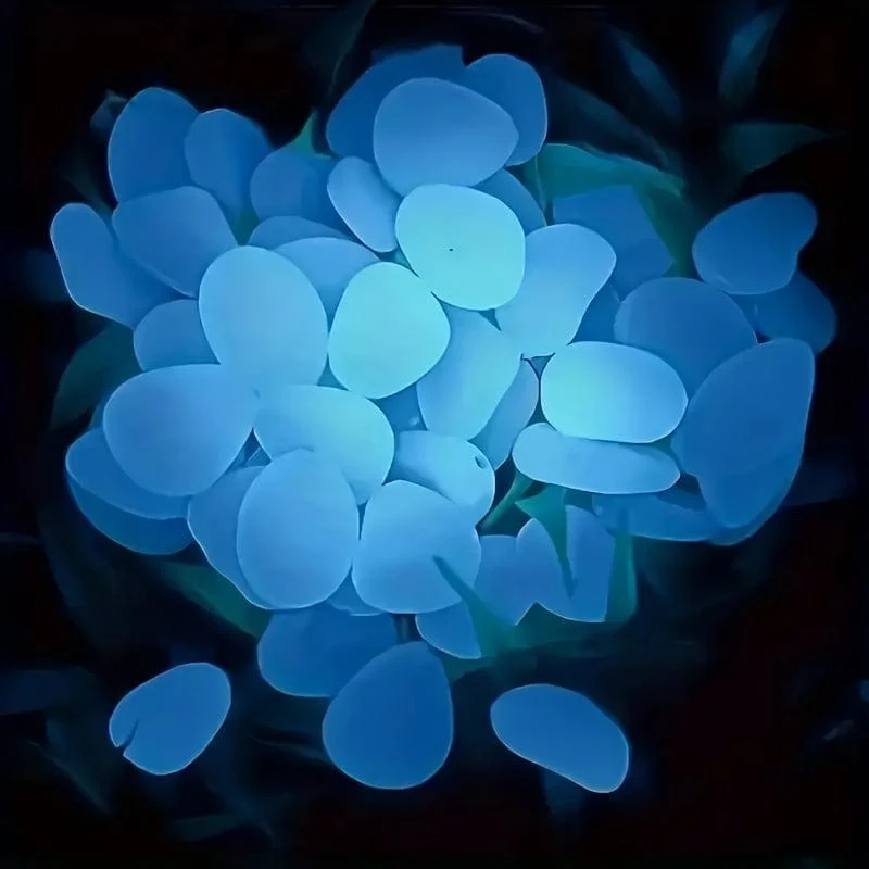 100 Stück/Beutel leuchtende fluoreszierende Steine, im Dunkeln leuchtende Steine, DIY-Außendekoration für Aquarium, Garten, Bonsai, Weg, Aquarium und Blumentopf, Party- und Festivaldekorationen
