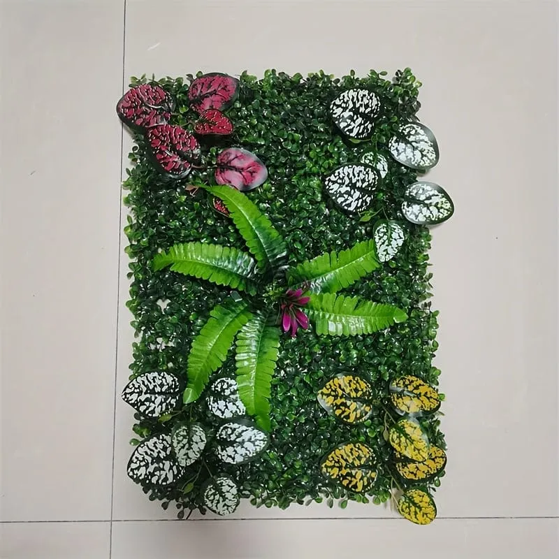 1 Stück künstliche Pflanzenwanddekoration, künstliche Blätter, Gartenzaun, Sichtschutz, Absicherungswand, Gartenhofzaun-Dekoration, 40 cm x 60 cm