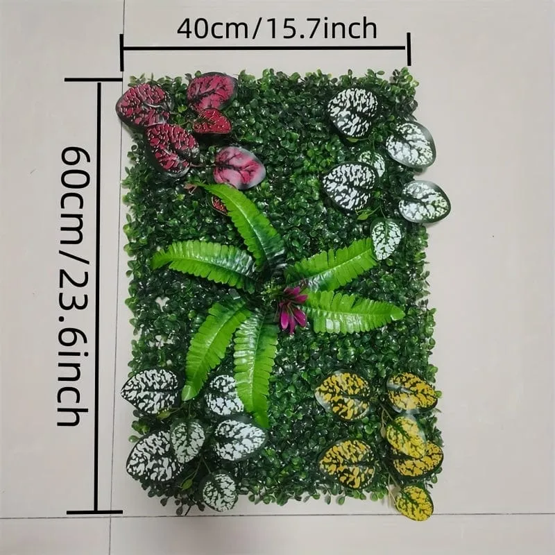 1 Stück künstliche Pflanzenwanddekoration, künstliche Blätter, Gartenzaun, Sichtschutz, Absicherungswand, Gartenhofzaun-Dekoration, 40 cm x 60 cm