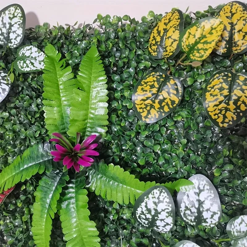 1 Stück künstliche Pflanzenwanddekoration, künstliche Blätter, Gartenzaun, Sichtschutz, Absicherungswand, Gartenhofzaun-Dekoration, 40 cm x 60 cm