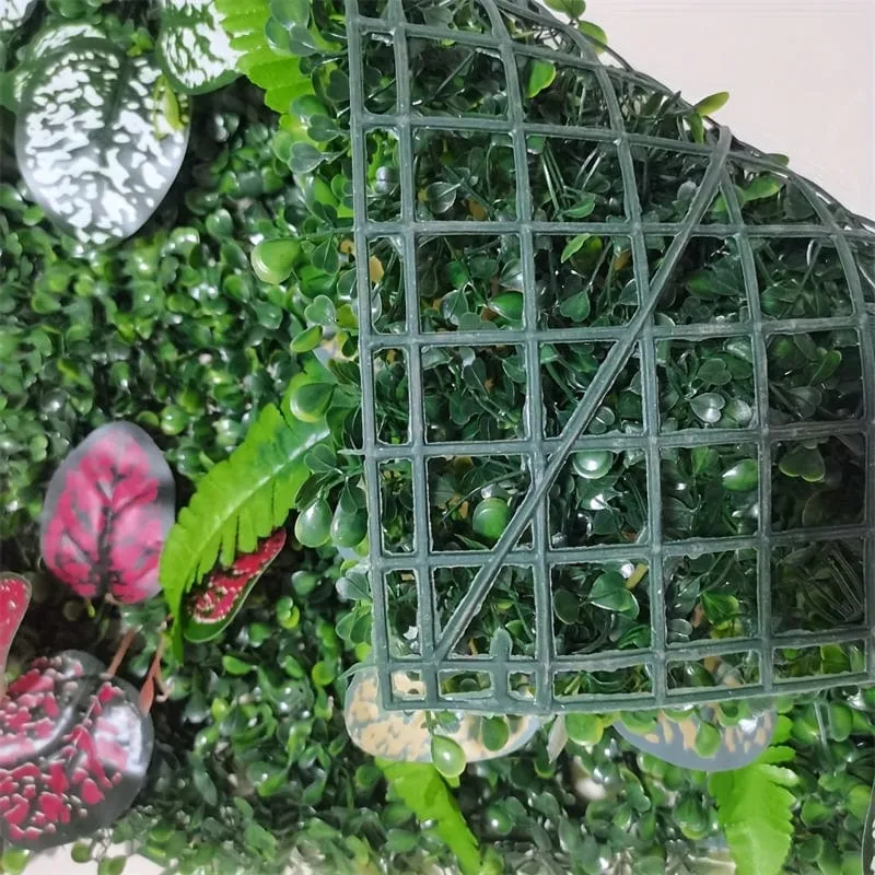 1 Stück künstliche Pflanzenwanddekoration, künstliche Blätter, Gartenzaun, Sichtschutz, Absicherungswand, Gartenhofzaun-Dekoration, 40 cm x 60 cm