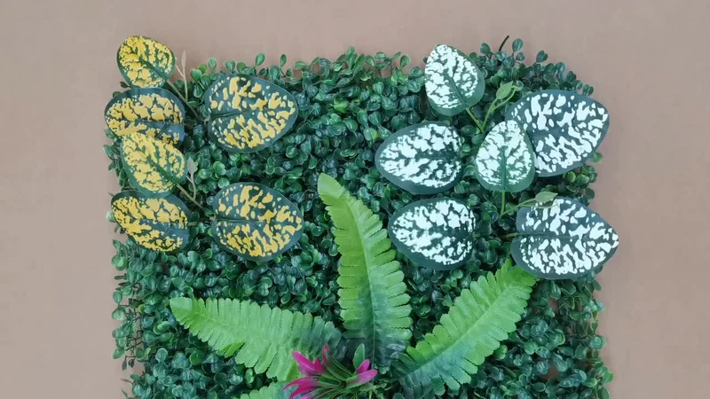 1 Stück künstliche Pflanzenwanddekoration, künstliche Blätter, Gartenzaun, Sichtschutz, Absicherungswand, Gartenhofzaun-Dekoration, 40 cm x 60 cm
