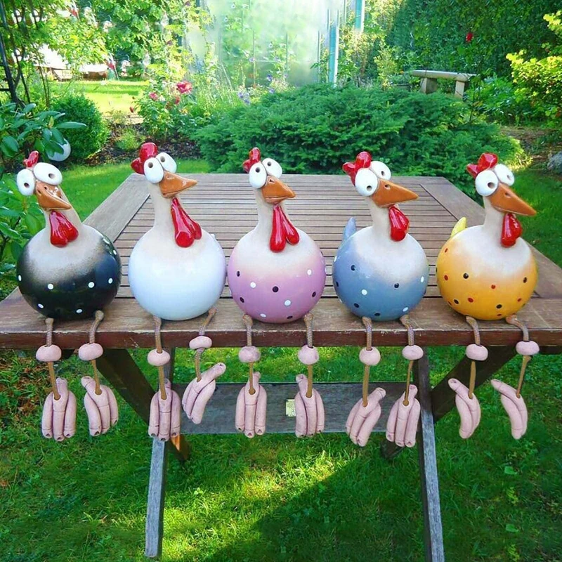 Großes Auge Huhn zum Aufhängen, Huhn mit langen Beinen, Anhänger, Ornament, Gartendekoration, Kunsthandwerk