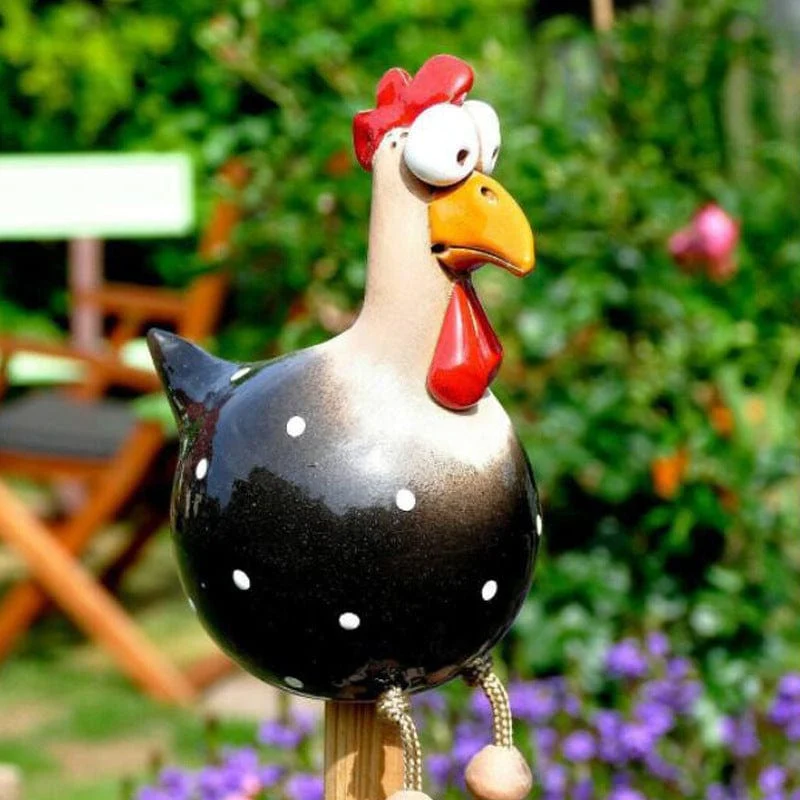 Großes Auge Huhn zum Aufhängen, Huhn mit langen Beinen, Anhänger, Ornament, Gartendekoration, Kunsthandwerk