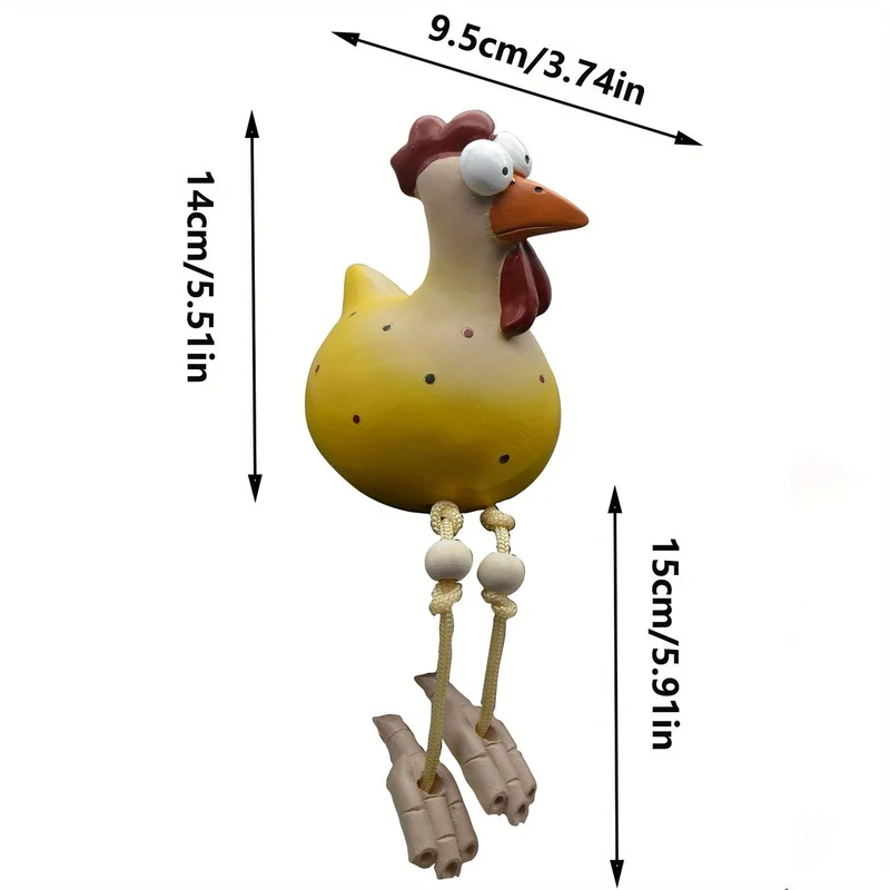 Großes Auge Huhn zum Aufhängen, Huhn mit langen Beinen, Anhänger, Ornament, Gartendekoration, Kunsthandwerk