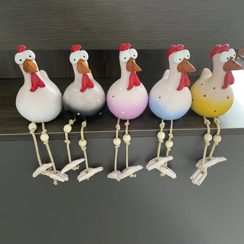 Großes Auge Huhn zum Aufhängen, Huhn mit langen Beinen, Anhänger, Ornament, Gartendekoration, Kunsthandwerk