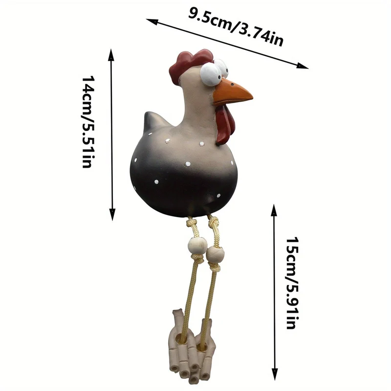Großes Auge Huhn zum Aufhängen, Huhn mit langen Beinen, Anhänger, Ornament, Gartendekoration, Kunsthandwerk