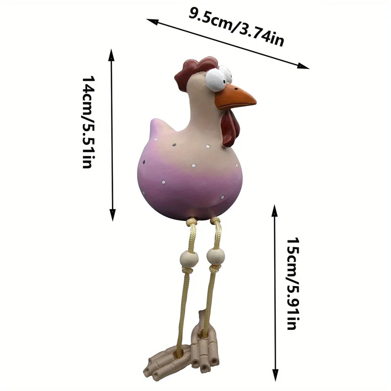 Großes Auge Huhn zum Aufhängen, Huhn mit langen Beinen, Anhänger, Ornament, Gartendekoration, Kunsthandwerk