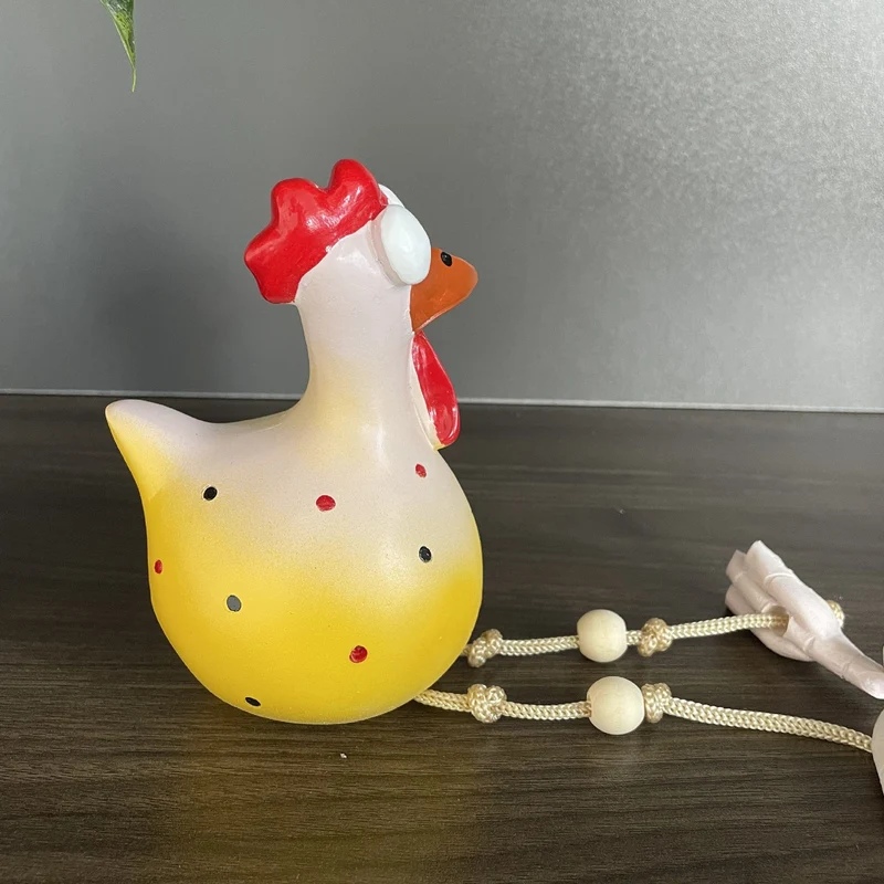 Großes Auge Huhn zum Aufhängen, Huhn mit langen Beinen, Anhänger, Ornament, Gartendekoration, Kunsthandwerk