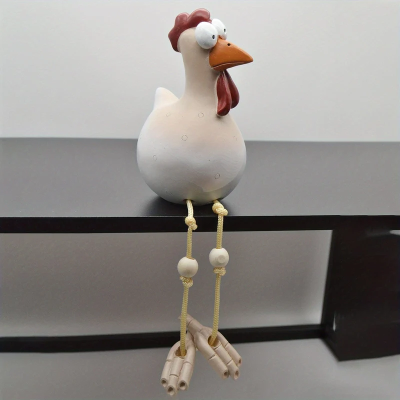 Großes Auge Huhn zum Aufhängen, Huhn mit langen Beinen, Anhänger, Ornament, Gartendekoration, Kunsthandwerk