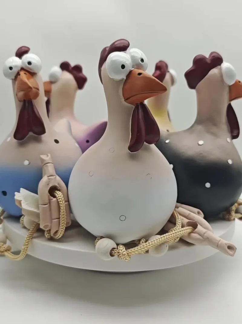 Großes Auge Huhn zum Aufhängen, Huhn mit langen Beinen, Anhänger, Ornament, Gartendekoration, Kunsthandwerk