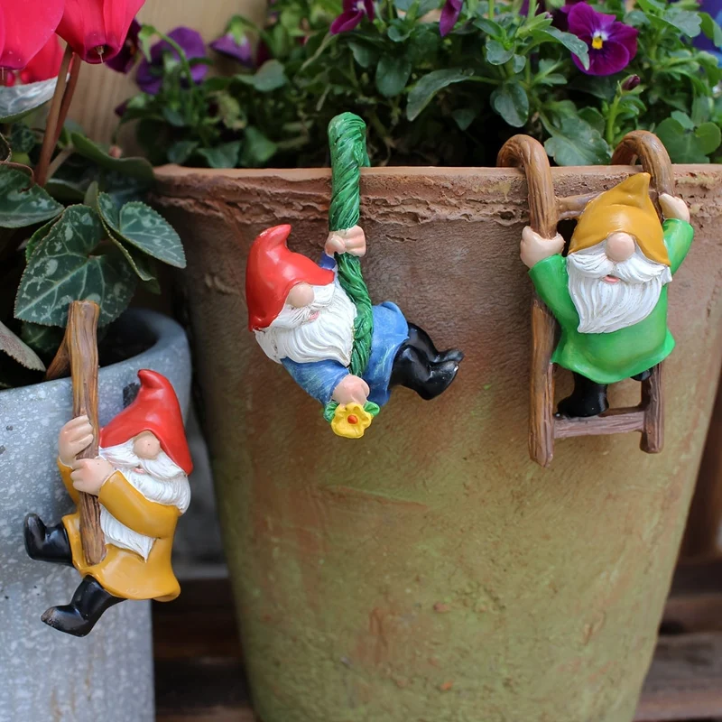 3-teilige 3D-Mini-Zwerg-Statue, Outdoor-Feengarten-Harz-Kunsthandwerk, Blumentopf-Landschaftszwerg, Mikro-Landschaftsanhänger-Ornamente, Mini-Kunstskulpturen, Landschaftsbau-DIY-Gartenskulpturen, Blumentopf-Onament, Hof-Rasen-Heimdekoration