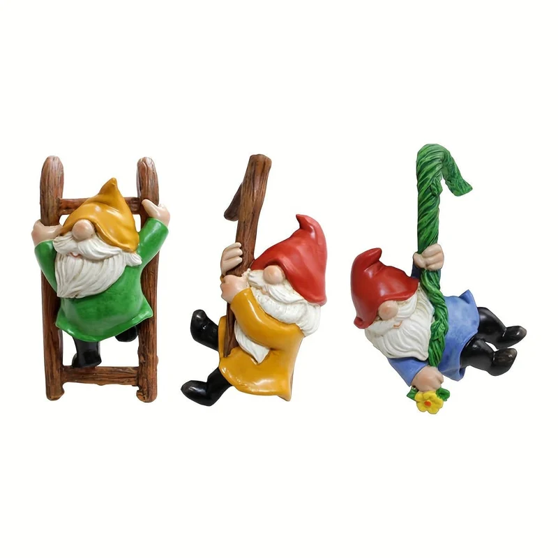 3-teilige 3D-Mini-Zwerg-Statue, Outdoor-Feengarten-Harz-Kunsthandwerk, Blumentopf-Landschaftszwerg, Mikro-Landschaftsanhänger-Ornamente, Mini-Kunstskulpturen, Landschaftsbau-DIY-Gartenskulpturen, Blumentopf-Onament, Hof-Rasen-Heimdekoration