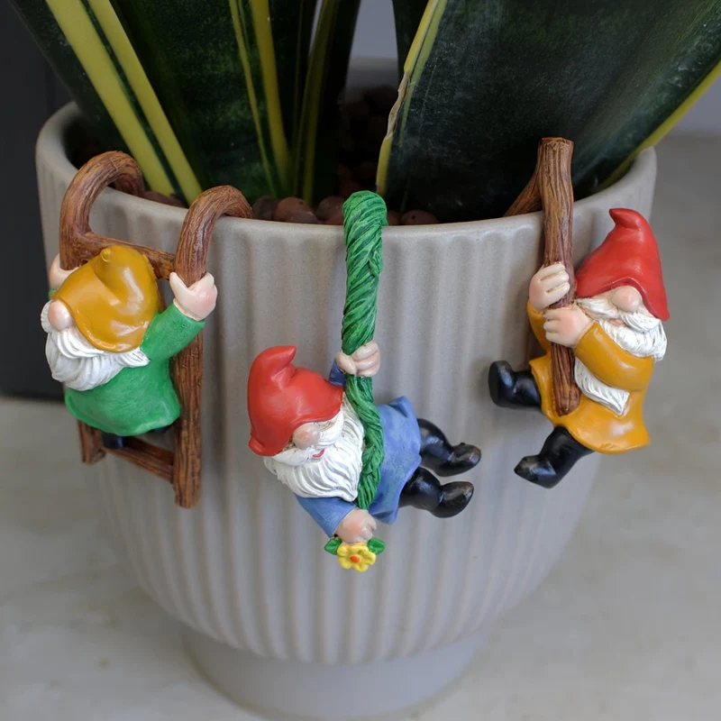 3-teilige 3D-Mini-Zwerg-Statue, Outdoor-Feengarten-Harz-Kunsthandwerk, Blumentopf-Landschaftszwerg, Mikro-Landschaftsanhänger-Ornamente, Mini-Kunstskulpturen, Landschaftsbau-DIY-Gartenskulpturen, Blumentopf-Onament, Hof-Rasen-Heimdekoration