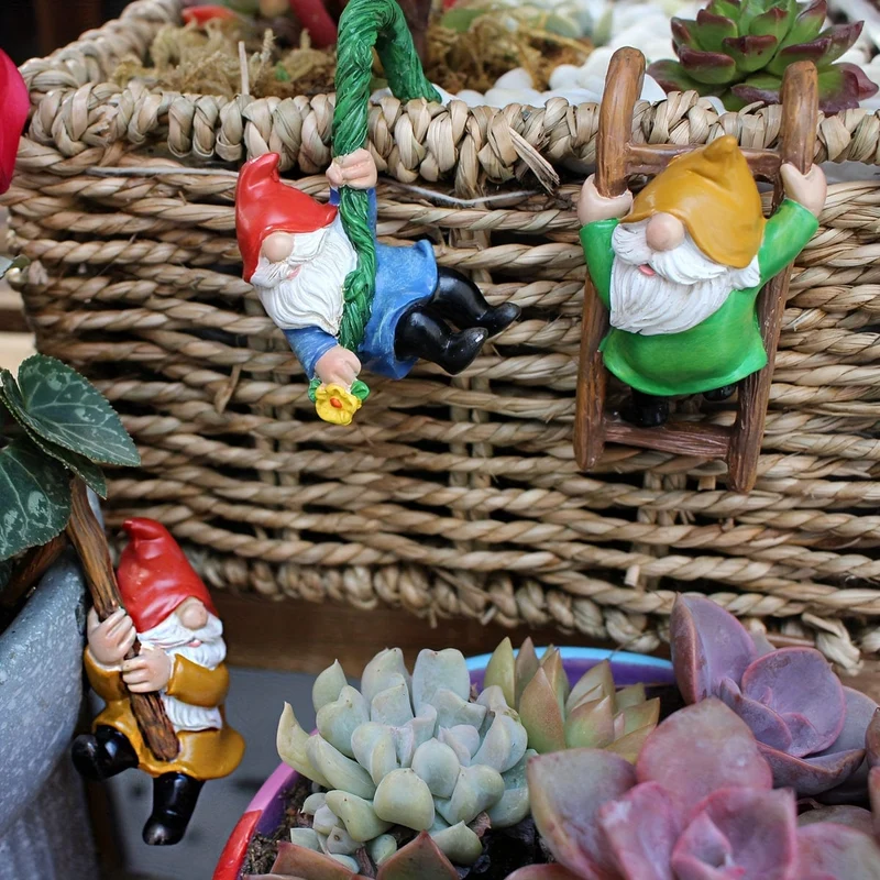 3-teilige 3D-Mini-Zwerg-Statue, Outdoor-Feengarten-Harz-Kunsthandwerk, Blumentopf-Landschaftszwerg, Mikro-Landschaftsanhänger-Ornamente, Mini-Kunstskulpturen, Landschaftsbau-DIY-Gartenskulpturen, Blumentopf-Onament, Hof-Rasen-Heimdekoration