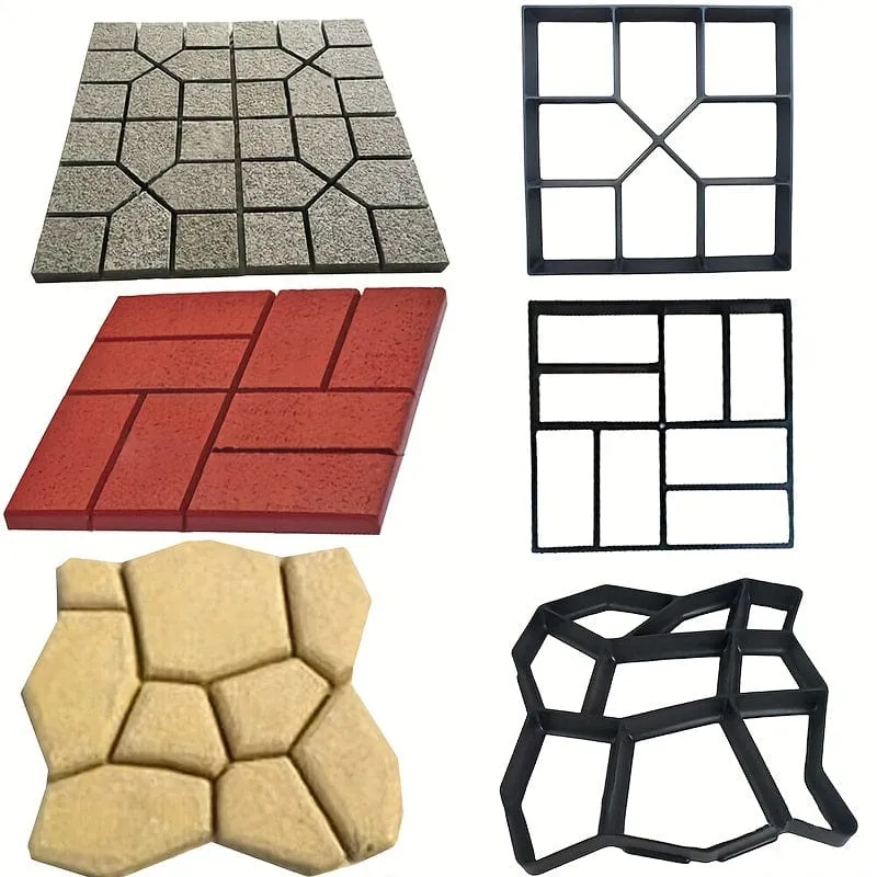 1 Stück, Gartenweg-Pflasterform, DIY manuell Pflaster, Zement, Ziegel, Stein, Straße, Betonformen