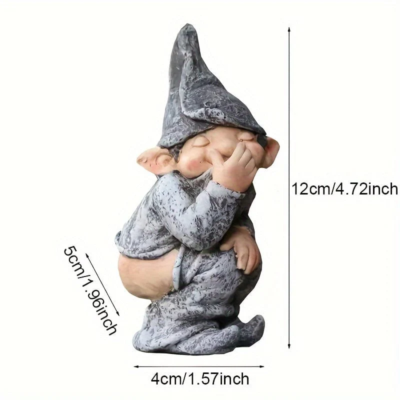 Verleihen Sie Ihrem Garten einen Hauch von Laune mit dieser entzückenden frechen Knome-Statue!