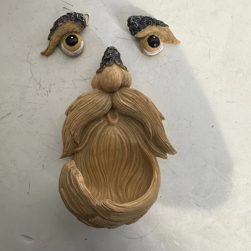 1 Set kreativer Baumgesicht-Vogelfutterspender, Outdoor-Garten-Baumdekorationen aus Kunstharz, Outdoor-Statue, Baumgesicht-Wildvogelfutterspender, geeignet für Zuhause, Innenhof, Veranda, Gartendekoration, Park-Baumdekorationen