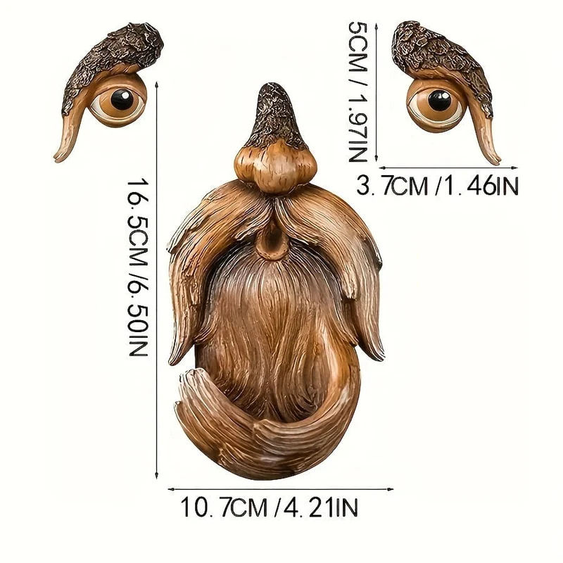 1 Set kreativer Baumgesicht-Vogelfutterspender, Outdoor-Garten-Baumdekorationen aus Kunstharz, Outdoor-Statue, Baumgesicht-Wildvogelfutterspender, geeignet für Zuhause, Innenhof, Veranda, Gartendekoration, Park-Baumdekorationen