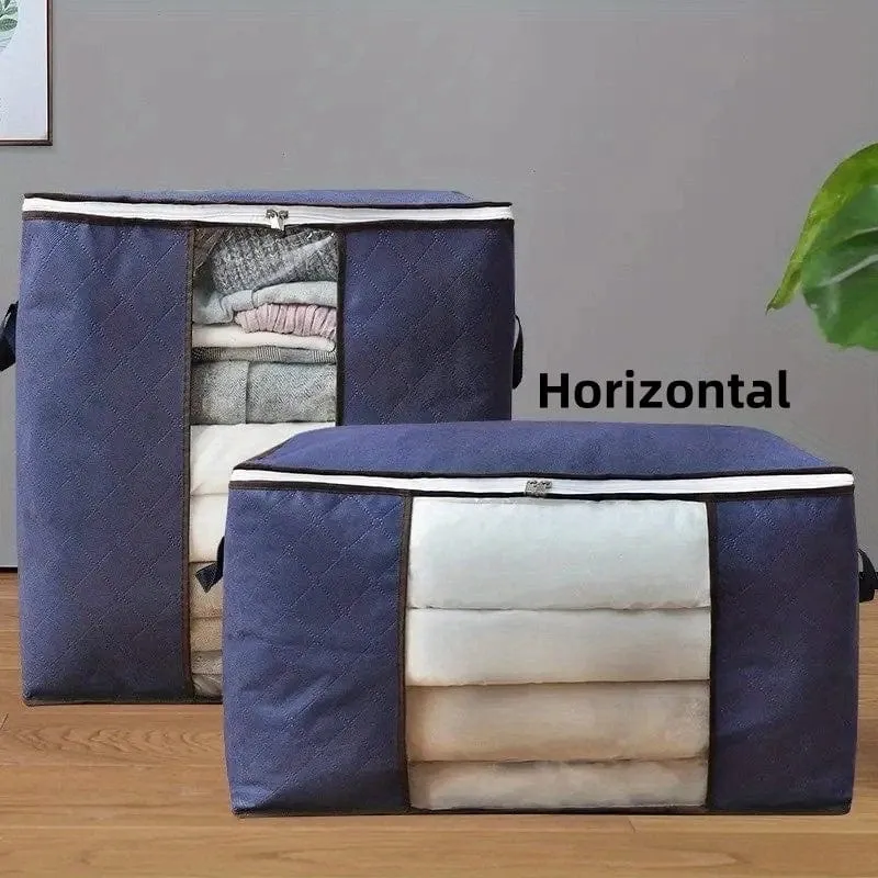 1 x Aufbewahrungstasche für Kleidung mit großer Kapazität, staubdichte Aufbewahrungstasche mit Reißverschluss, mit transparentem Fenster, Organizer für Haushaltsdecken, Decken, Bettwäsche, Kleidung, faltbare Aufbewahrungstasche für Kleidung, Zubehör für Zuhause und Schlafzimmer