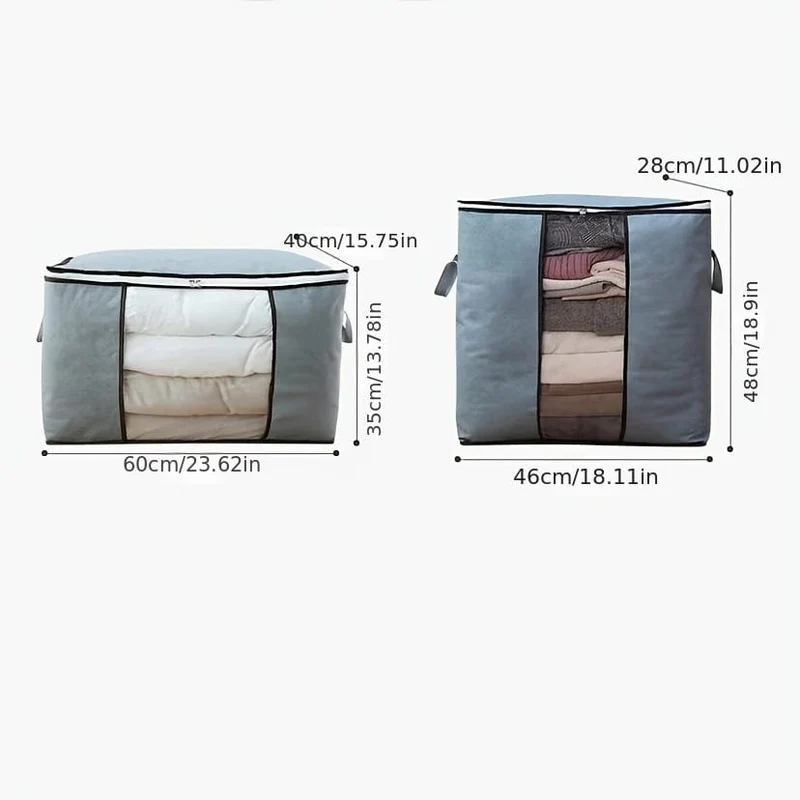 1 x Aufbewahrungstasche für Kleidung mit großer Kapazität, staubdichte Aufbewahrungstasche mit Reißverschluss, mit transparentem Fenster, Organizer für Haushaltsdecken, Decken, Bettwäsche, Kleidung, faltbare Aufbewahrungstasche für Kleidung, Zubehör für Zuhause und Schlafzimmer