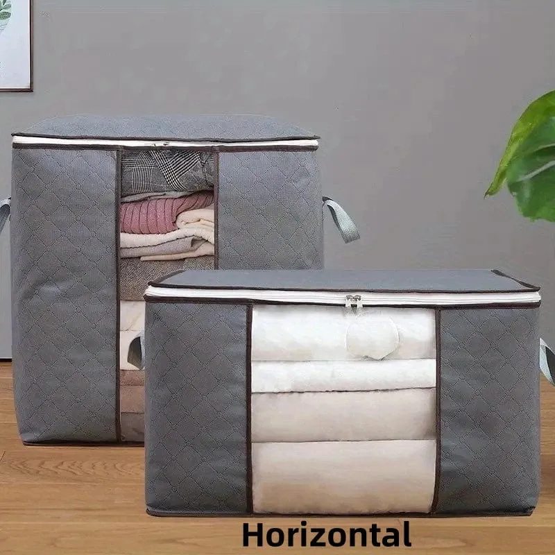 1 x Aufbewahrungstasche für Kleidung mit großer Kapazität, staubdichte Aufbewahrungstasche mit Reißverschluss, mit transparentem Fenster, Organizer für Haushaltsdecken, Decken, Bettwäsche, Kleidung, faltbare Aufbewahrungstasche für Kleidung, Zubehör für Zuhause und Schlafzimmer
