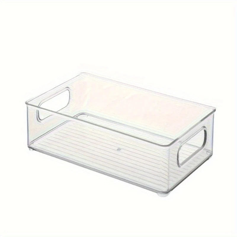 1 Stück stapelbare Kühlschrank-Organizer-Box, transparenter Küchen-Organizer, Behälter für Speisekammer, Schrank, Regal, Schublade, Kühlschrank, lebensmittelecht, für Snacks, Obst, Gemüse und Getränke