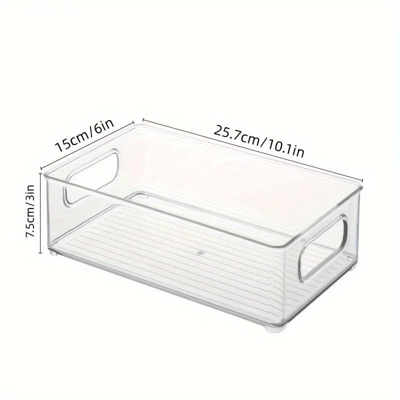 1 Stück stapelbare Kühlschrank-Organizer-Box, transparenter Küchen-Organizer, Behälter für Speisekammer, Schrank, Regal, Schublade, Kühlschrank, lebensmittelecht, für Snacks, Obst, Gemüse und Getränke