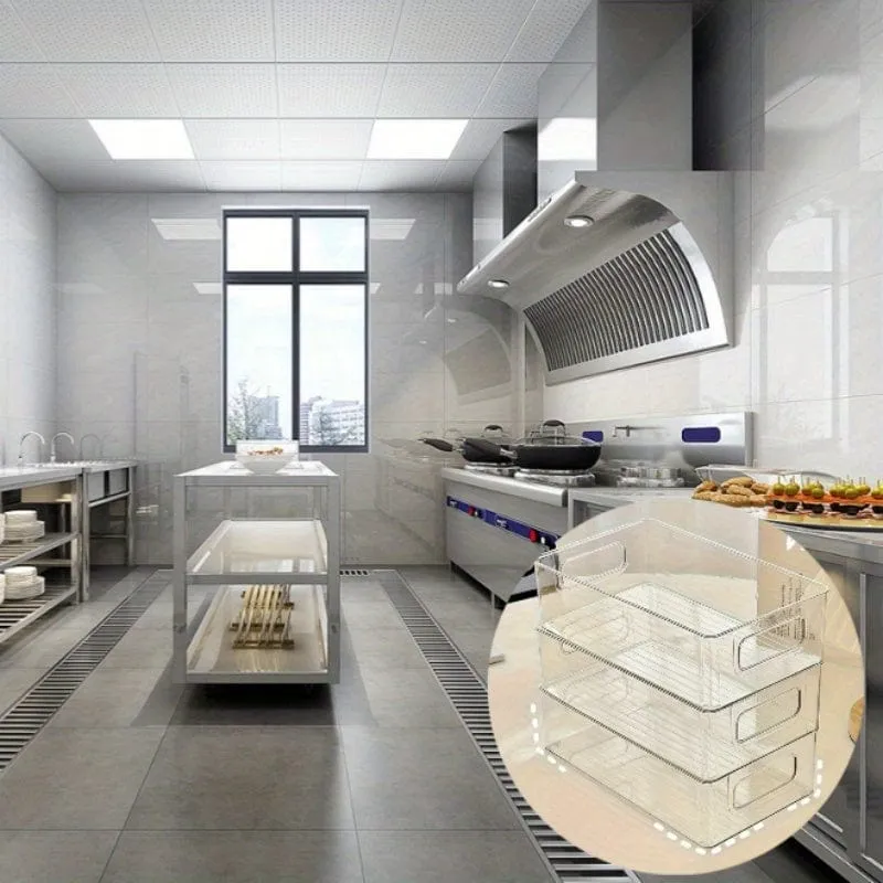 1 Stück stapelbare Kühlschrank-Organizer-Box, transparenter Küchen-Organizer, Behälter für Speisekammer, Schrank, Regal, Schublade, Kühlschrank, lebensmittelecht, für Snacks, Obst, Gemüse und Getränke