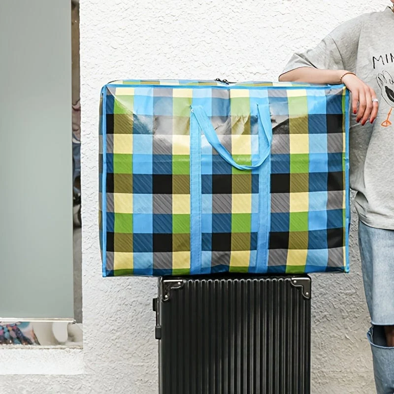 1 x hängende Aufbewahrungstasche mit großem Fassungsvermögen, Aufbewahrungstasche für Umzugsverpackungen, wasserdichte Aufbewahrungstasche mit Reißverschlüssen und verstärktem Griff, geeignet für den Schulanfang