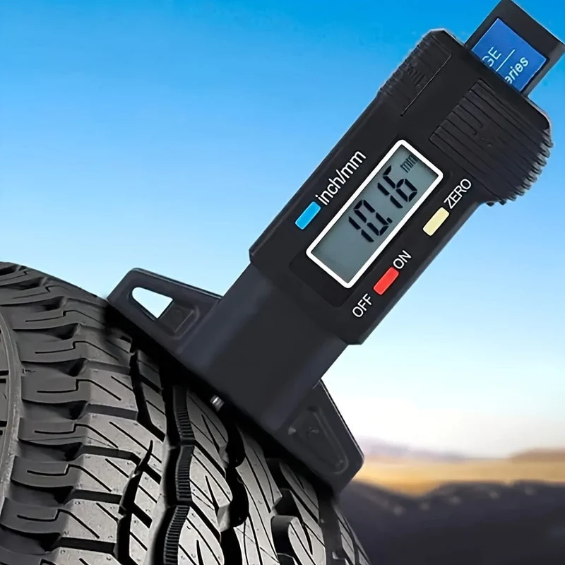 1pc Digitale Tiefenmesser Sattel Profiltiefe Gauge LCD Reifen Profil Gauge Für Auto Reifen 0-25mm mess Werkzeug Sattel Reparatur Werkzeuge