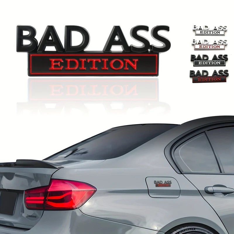 1 Stück BAD ASS Edition-Emblem, 3D-Fender-Abzeichen-Aufkleber, Autoaufkleber, passend für Stoßstange, Motorhaube, Kofferraum, Tür, universelles Außenersatzzubehör für LKW-SUV