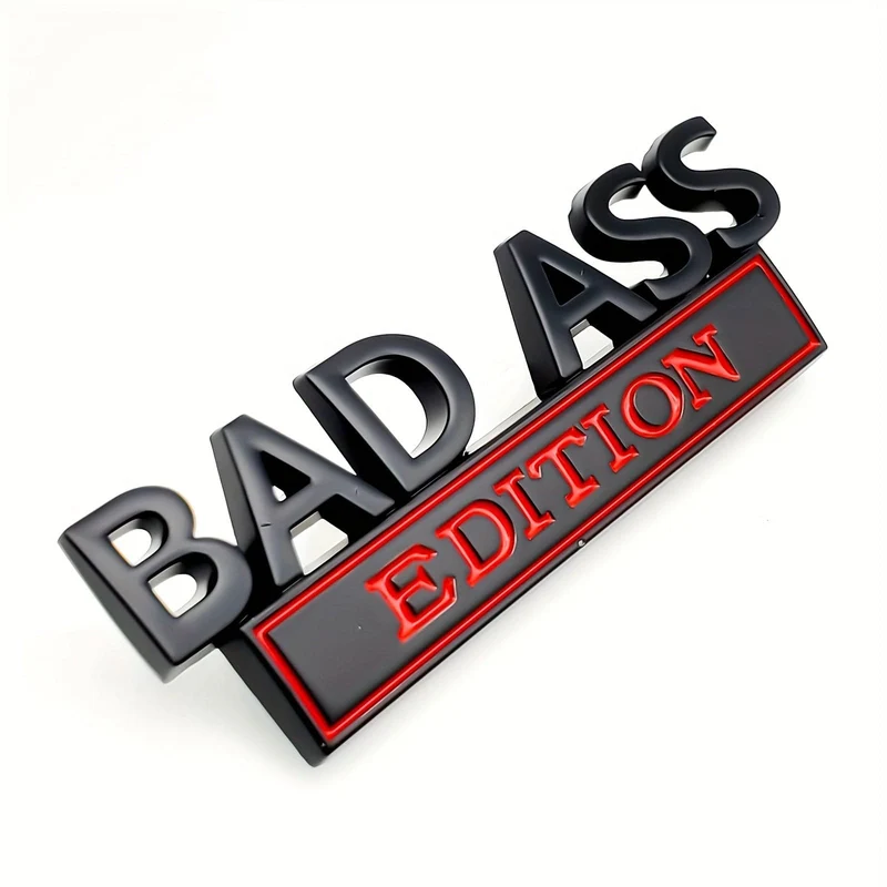 1 Stück BAD ASS Edition-Emblem, 3D-Fender-Abzeichen-Aufkleber, Autoaufkleber, passend für Stoßstange, Motorhaube, Kofferraum, Tür, universelles Außenersatzzubehör für LKW-SUV