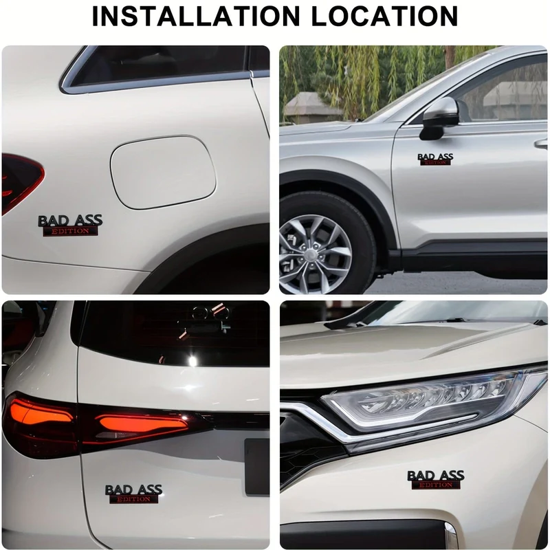 1 Stück BAD ASS Edition-Emblem, 3D-Fender-Abzeichen-Aufkleber, Autoaufkleber, passend für Stoßstange, Motorhaube, Kofferraum, Tür, universelles Außenersatzzubehör für LKW-SUV