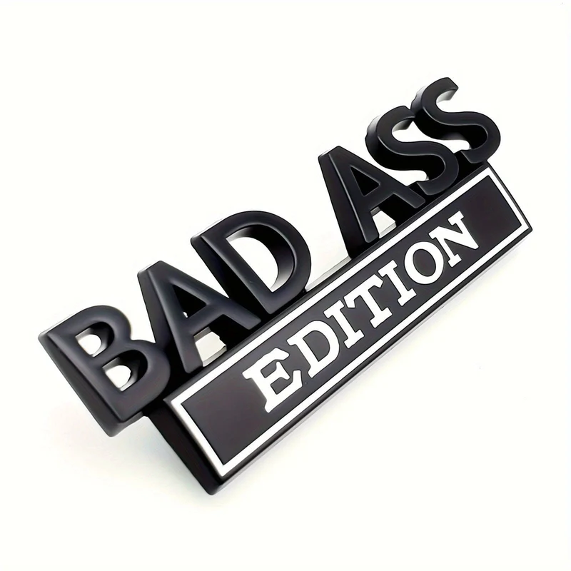 1 Stück BAD ASS Edition-Emblem, 3D-Fender-Abzeichen-Aufkleber, Autoaufkleber, passend für Stoßstange, Motorhaube, Kofferraum, Tür, universelles Außenersatzzubehör für LKW-SUV