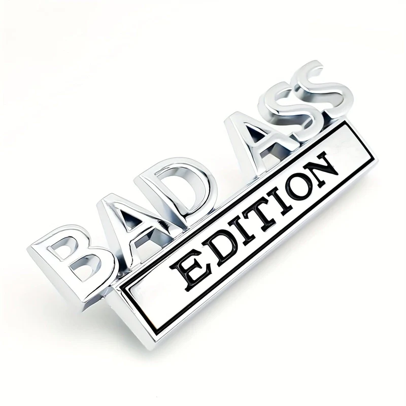 1 Stück BAD ASS Edition-Emblem, 3D-Fender-Abzeichen-Aufkleber, Autoaufkleber, passend für Stoßstange, Motorhaube, Kofferraum, Tür, universelles Außenersatzzubehör für LKW-SUV