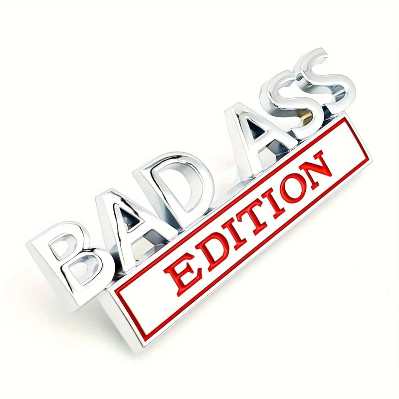 1 Stück BAD ASS Edition-Emblem, 3D-Fender-Abzeichen-Aufkleber, Autoaufkleber, passend für Stoßstange, Motorhaube, Kofferraum, Tür, universelles Außenersatzzubehör für LKW-SUV
