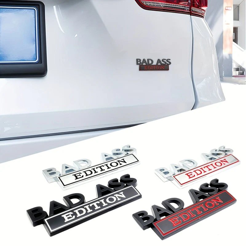 1 Stück BAD ASS Edition-Emblem, 3D-Fender-Abzeichen-Aufkleber, Autoaufkleber, passend für Stoßstange, Motorhaube, Kofferraum, Tür, universelles Außenersatzzubehör für LKW-SUV