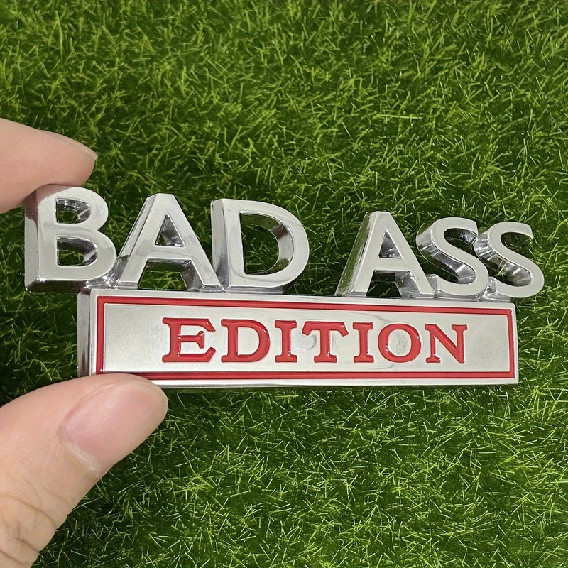 1 Stück BAD ASS Edition-Emblem, 3D-Fender-Abzeichen-Aufkleber, Autoaufkleber, passend für Stoßstange, Motorhaube, Kofferraum, Tür, universelles Außenersatzzubehör für LKW-SUV