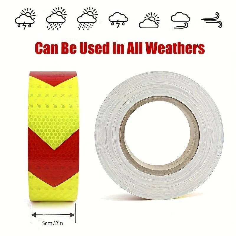 1pc Industrielle Markierung Pfeil Reflektierende Band Heavy Duty Gefahr Vorsicht Warnung Sicherheit Klebstoff Reflektierende Band