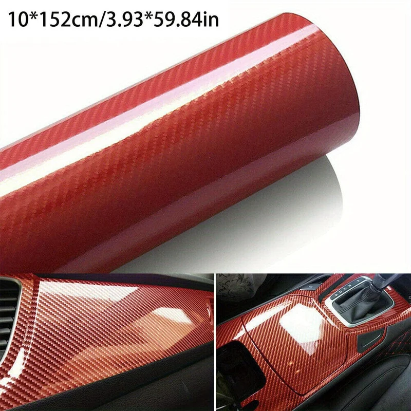 10*152 cm/3.93*59.84 in 7D Auto Aufkleber Glänzend Carbon Faser Vinyl Film Auto Innen Wrap Aufkleber Auto Hause Tür Aufkleber
