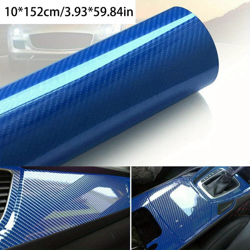 10*152 cm/3.93*59.84 in 7D Auto Aufkleber Glänzend Carbon Faser Vinyl Film Auto Innen Wrap Aufkleber Auto Hause Tür Aufkleber
