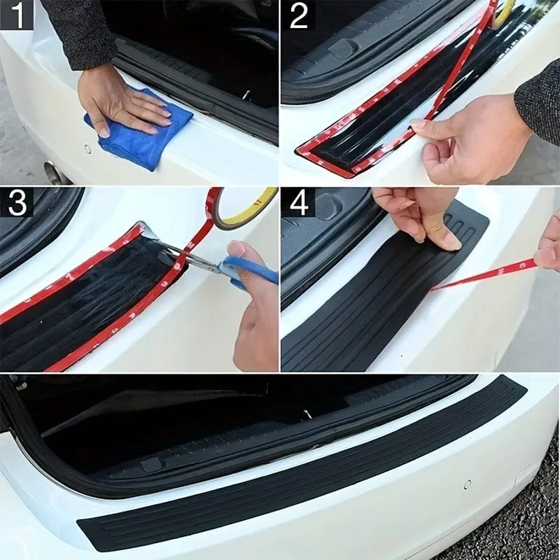 1 Stück Auto-Heckschutz-dekorativer Gummistreifen, Kofferraum-Stoßstangenschutz-Schutzstreifen, Antikollisions- und Anti-Reibungs-Hecktürschwelle