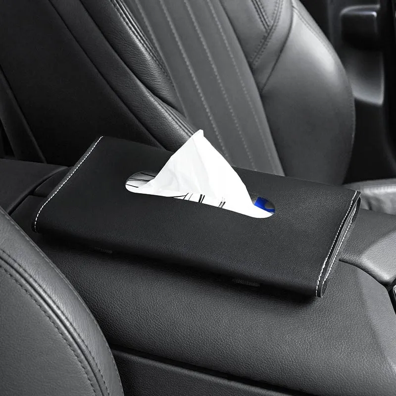 1 Stück Auto Tissue Box Handtuch-Sets Auto Sonnenblende Tissue Box Halter Auto Innenaufbewahrung Dekoration für BMW Autozubehör
