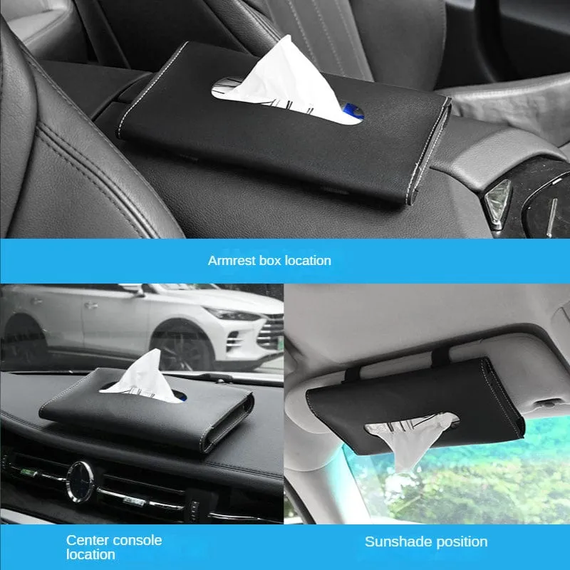 1 Stück Auto Tissue Box Handtuch-Sets Auto Sonnenblende Tissue Box Halter Auto Innenaufbewahrung Dekoration für BMW Autozubehör
